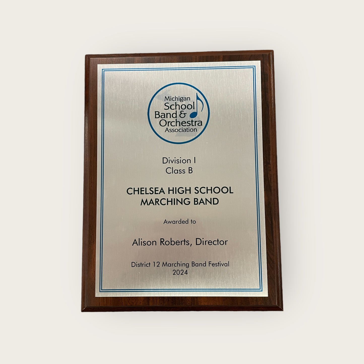 District 12 Marching Band Plaque