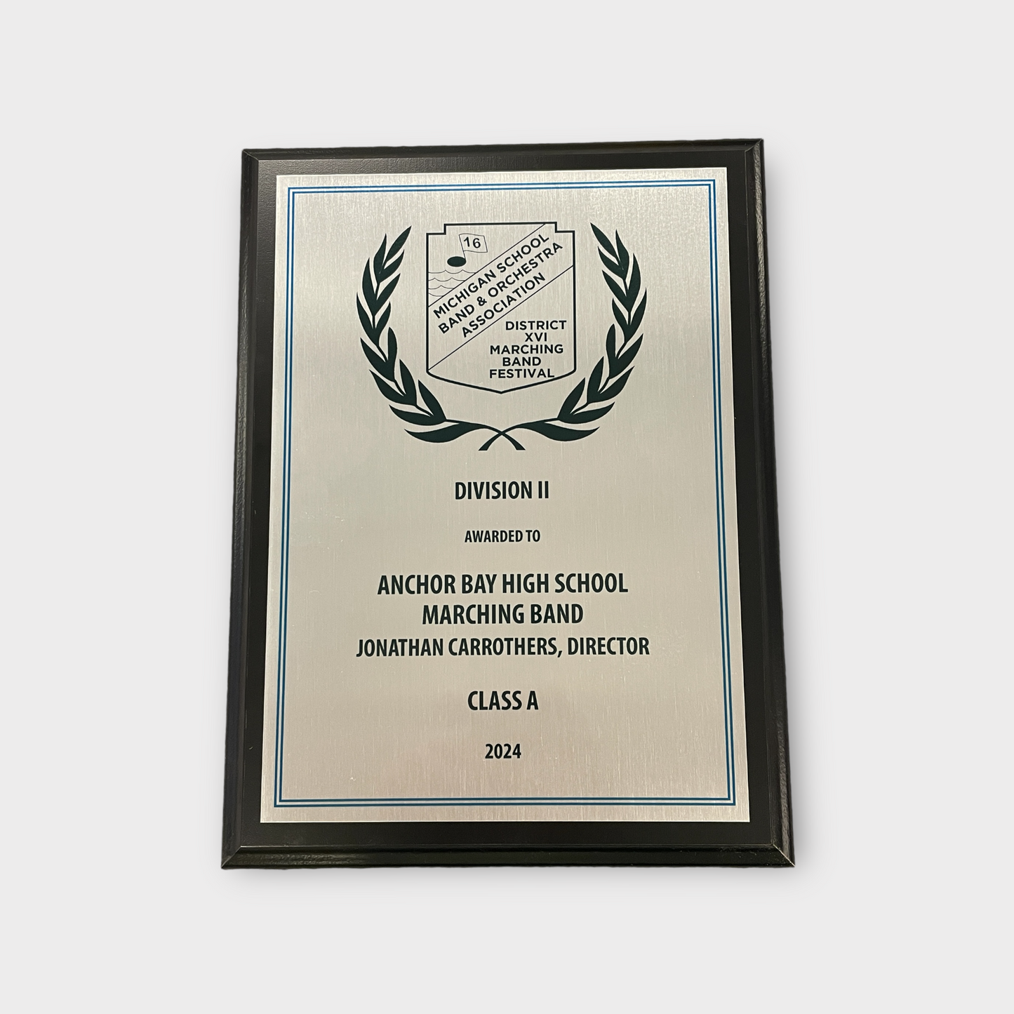 District 16 Marching Band Plaque