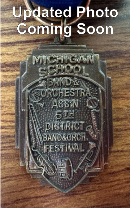 District 5 Band & Orchestra Medal - Rating I with Blue Ribbon