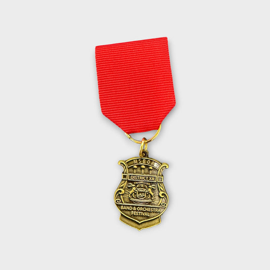 District 12 Band and Orchestra Medal - Rating II with Red Ribbon