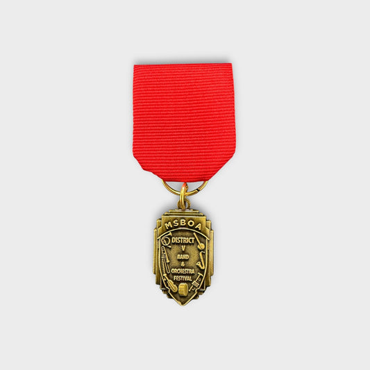 District 5 Band & Orchestra Medal - Rating II with Red Ribbon