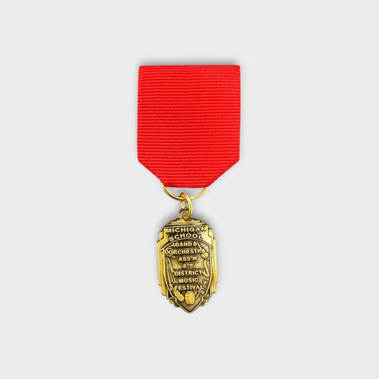 District 8 Band & Orchestra Medal - Rating II with Red Ribbon