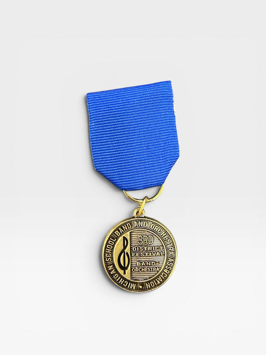 District 3 Band & Orchestra Medal - Rating I with Blue Ribbon