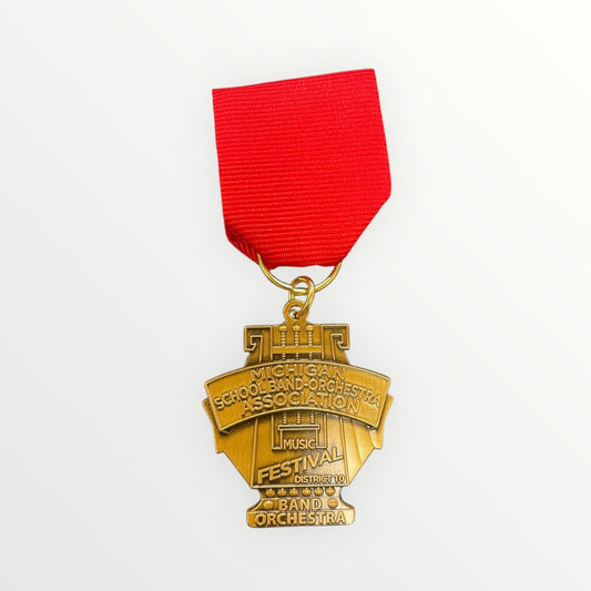 MSBOA District 10 - Band & Orchestra Medal - Division II Red Ribbon