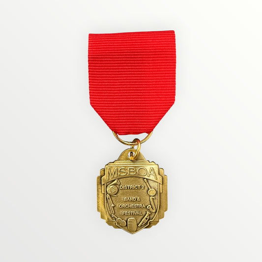 MSBOA District 2 - Band & Orchestra Medal - Division II Red Ribbon